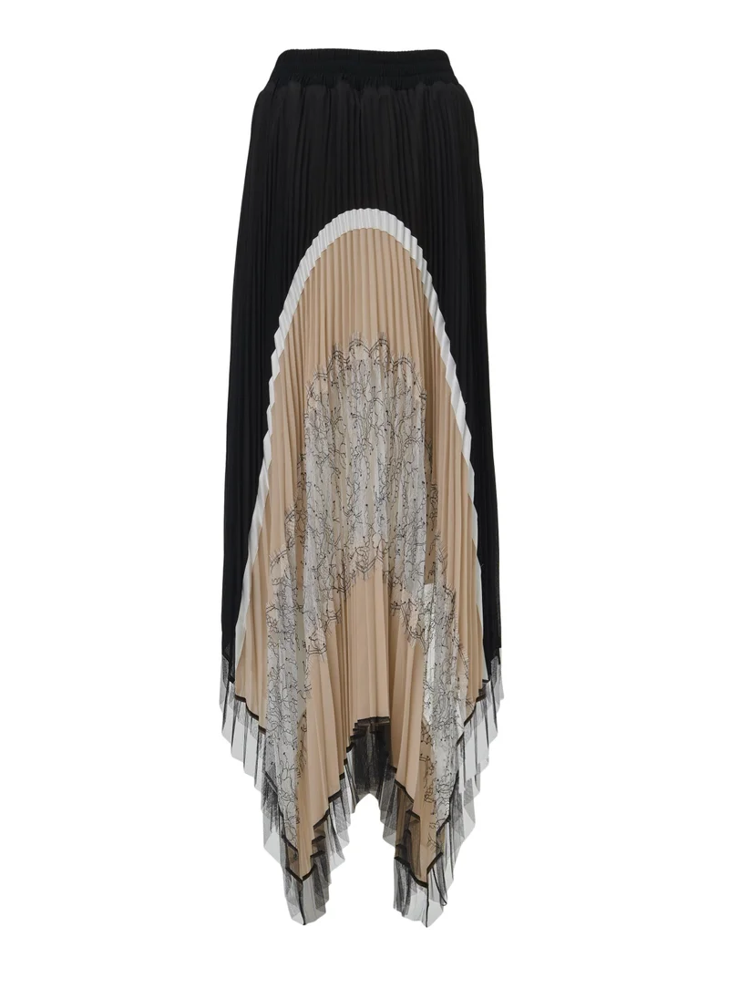 leem  Lace Detail Pleated Skirt for Women | Best Price UAE