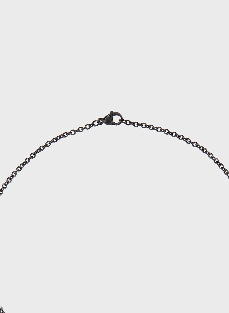 Robert Wood Pendant Chain Necklace
