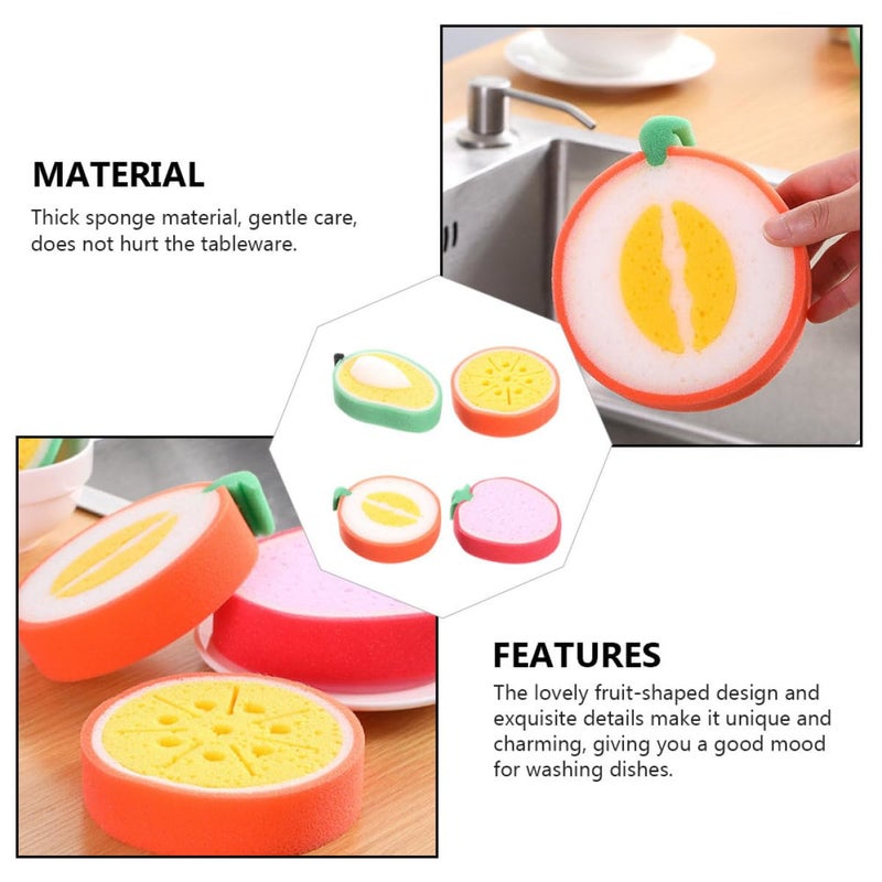 Non Stick Scrubbing Sponge Set 4PCS Strong Stain Removal Dishwashing Household Cleaning - Image 4