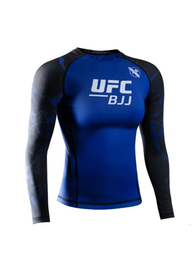 HAYABUSA UFC BJJ WOMENS LONGSLEEVE RASHGUARD BLUE - Image 1