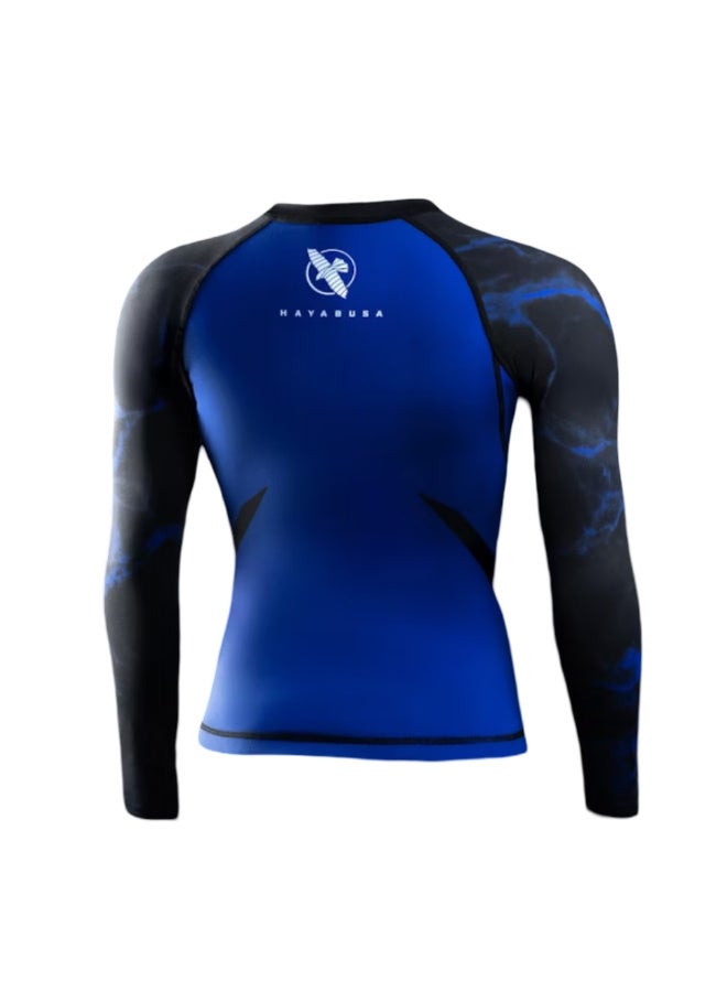 HAYABUSA UFC BJJ WOMENS LONGSLEEVE RASHGUARD BLUE - Image 3