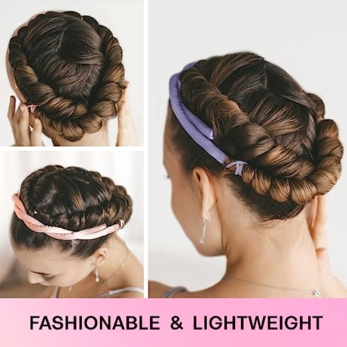 Lanzhire Heatless Curling Rod Headband for Long and Short Hair No Heat Overnight Curls with Thin Curlers to Sleep In Golden - Image 3