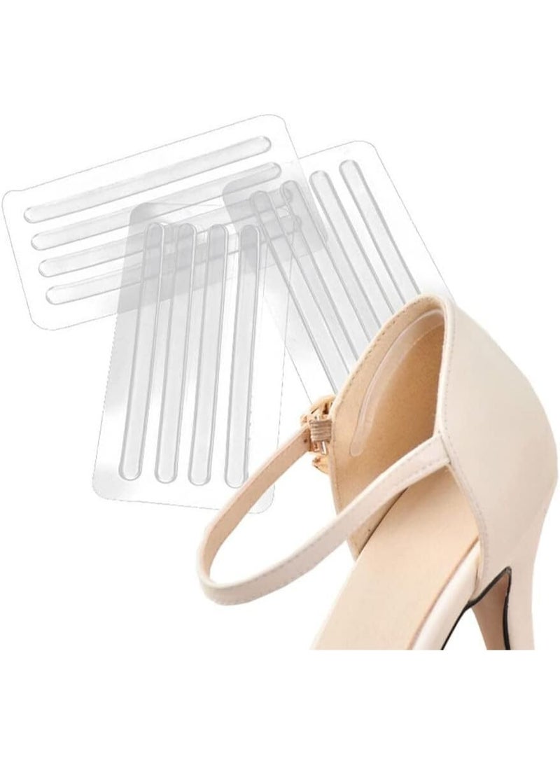 Gel Heel Grips, 6 Pieces Silicone Adhesive Strips, Cushion Inserts for High Heel Shoes, Gel Pads for Heel Pain Relief, Comfortable Liners for Women and Men, Shoe Back Tape for Secure Fit - Image 1
