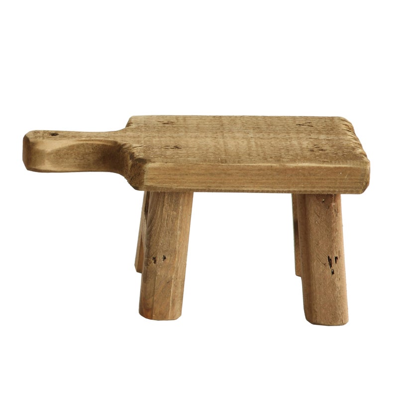 Creative Co-Op Small Wood Pedestal with Handle - Image 3