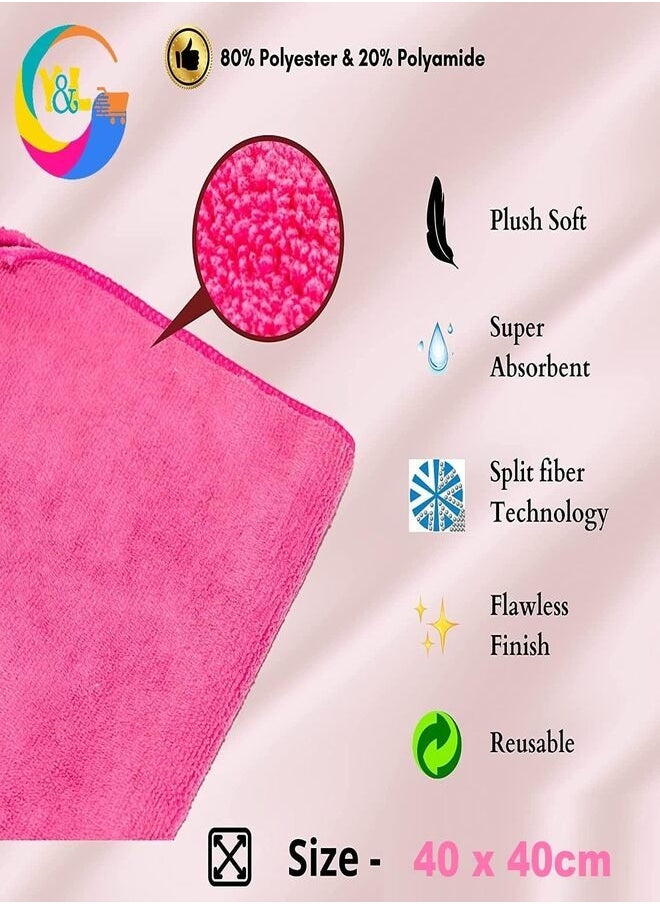 REXO Microfiber Cleaning Towels 40 x 40 cm, Ultra Absorbent Microfiber Cleaning Cloth | Scratch & Lint Free Car Duster | Multi-Purpose, Reusable Cleaning Rags for Home, Kitchen use. (6-Pack)  - Image 4