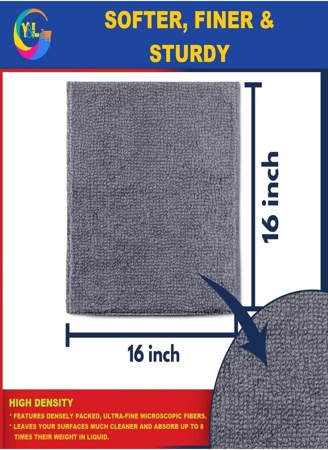 REXO Microfiber Cleaning Towels 40 x 40 cm, Ultra Absorbent Microfiber Cleaning Cloth | Scratch & Lint Free Car Duster | Multi-Purpose, Reusable Cleaning Rags for Home, Kitchen use. (6-Pack)  - Image 5