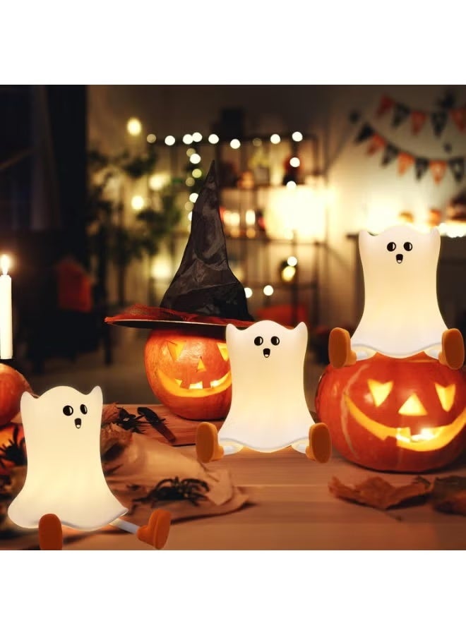 بلو فاير مصباح ليلي سيليكون على شكل شبح قابل لإعادة الشحن مع ريموت ومؤقت 30 دقيقة – قابل للضغط، قابل للتعتيم، لمسة لمس، لغرف الأطفال، غرفة النوم، الحضانة، ديكور الهالوين والإضاءة المريحة (أبيض دافئ) - Image 5