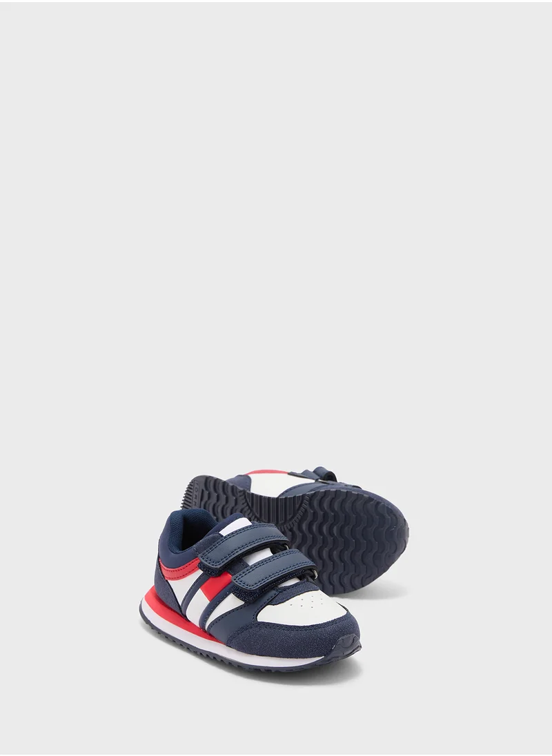 تومي هيلفيغر Kids Low Top Velcro Sneakers