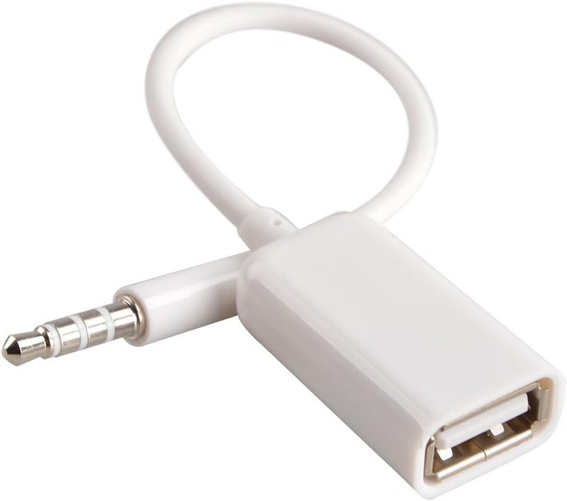 Oxsubor AUX to USB Adapter, 3.5mm Male Audio Jack to USB 2.0 Female Converter Cable, Only Work for Car AUX-in with MP3 Decoder, Not for Headset, Speakers, Phone,Computers, Camera,Microphone, Monitor - Image 1