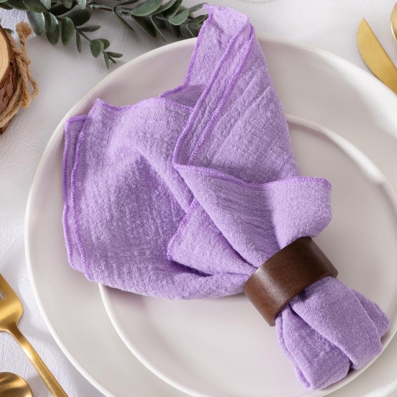 MLMW Purple Lavender Cloth Napkins Set of 10 Summer Linen Dinner Table Napkins Cloth Bulk Washable 165165 for Wedding Party Baby Bridal Shower Birthday Table Decorations - Image 1