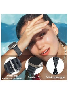 T-Rex Pack Of 5 PCS Replacement Apple Watch Ultra Ocean Silicone Band Strap Compatible with 49MM 45MM 44MM 42MM For All Series  - Image 2