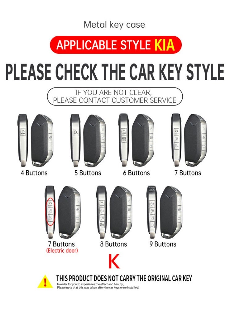 KIA Metal car key protective cover suitable for Kia K3, Saitus 24, EV5, Lion Platinum, Tuojie, Yi Run, KX3, Ao Run, Zhi Run, car key shell case - Image 3