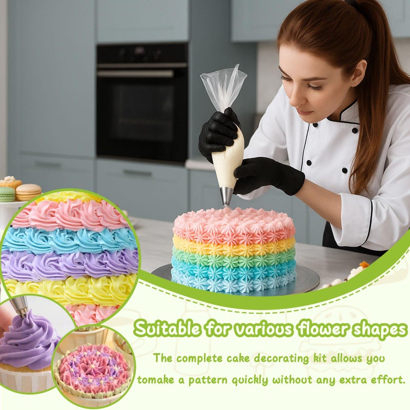Suuker Open Star Piping Tips Set,9 Pieces French Star Tube Set Frosting Nozzle Kit,Stainless Steel Star Pastry Tips for Cupcakes Cakes Cookies Decorating (Small Size) - Image 2