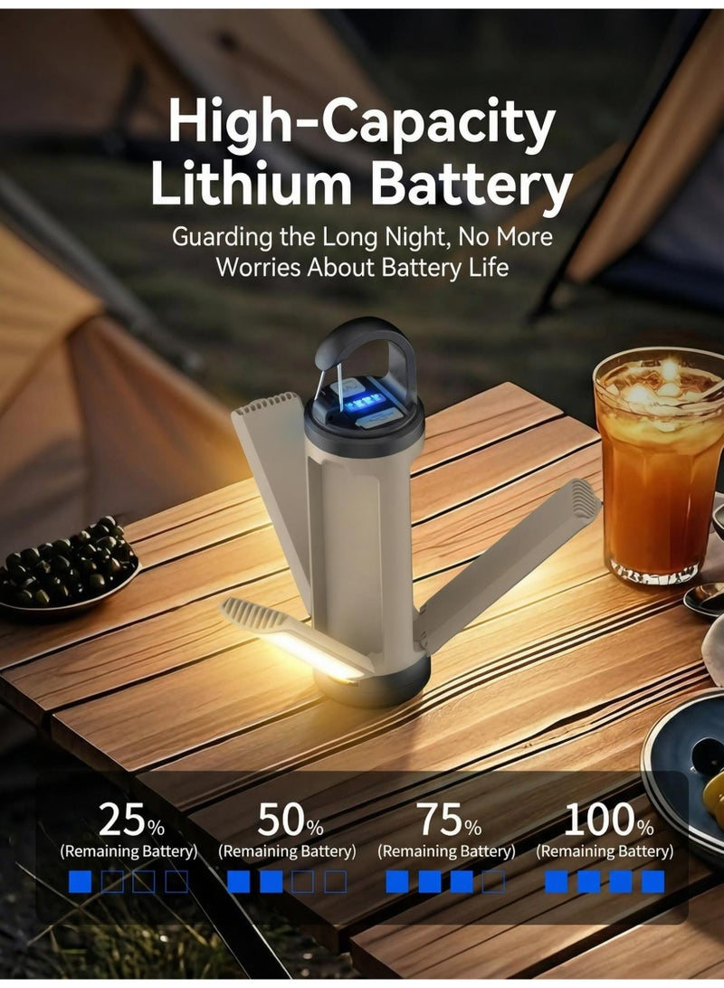 KUTONTECH Rechargeable LED Camping Lantern with 6 Light Modes, High Brightness Lumens, Portable Foldable Outdoor USB LED Lantern with Hanging Hook for Camping, Hiking, Backyard, Emergencies. - Image 3