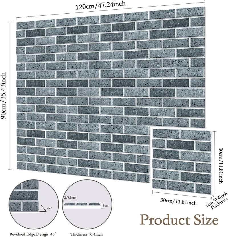 Jber 12 Pack Acoustic Panels Self-Adhesive, Brick Sound Proofing Panels, High Density Acoustic Wall Panels for Recording Studios, Game Room, Home, Office, 30x30x1cm (LIMEBLACK, 30x30x1cm) - Image 2