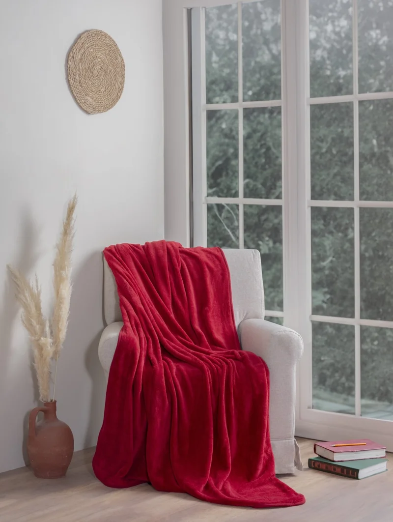 ميسلينا Single Wellsoft Blanket - Claret Red 150X200