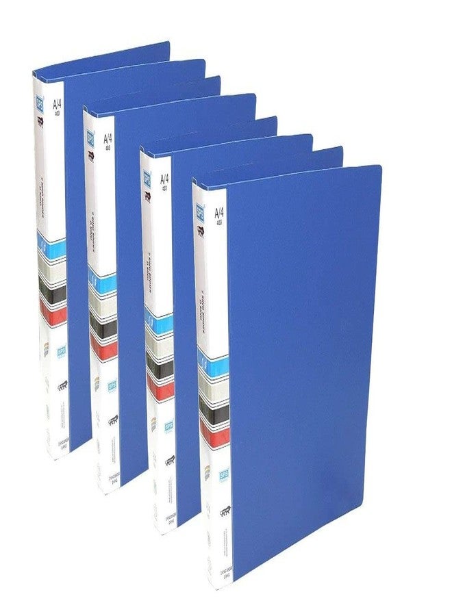 HCS Plastic File Folder 2D Ring Binder A4 Size Tough & Durable Ring Binder Box Board File(Heavy Plastic/and Color May Very) (Blue) (Pack of 4 - Image 1