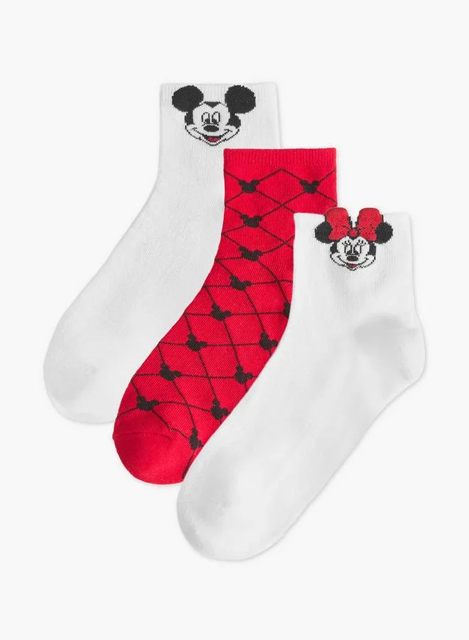 اس بي كاركترز Pack of 3 Quarter Crew Length Socks