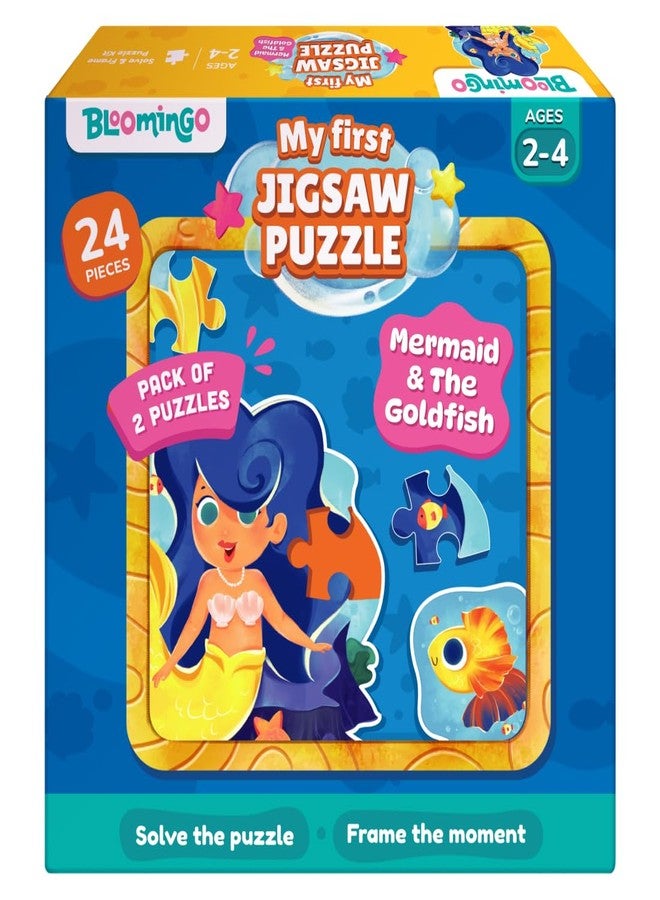 Bloomingo Puzzle Kit - My First Jigsaw Puzzle - Unicorn & The Friendly Fairy - Jigsaw Puzzle for Kids (2-4 Years) 20+ Jigsaw Pieces (Mermaid) - Image 1