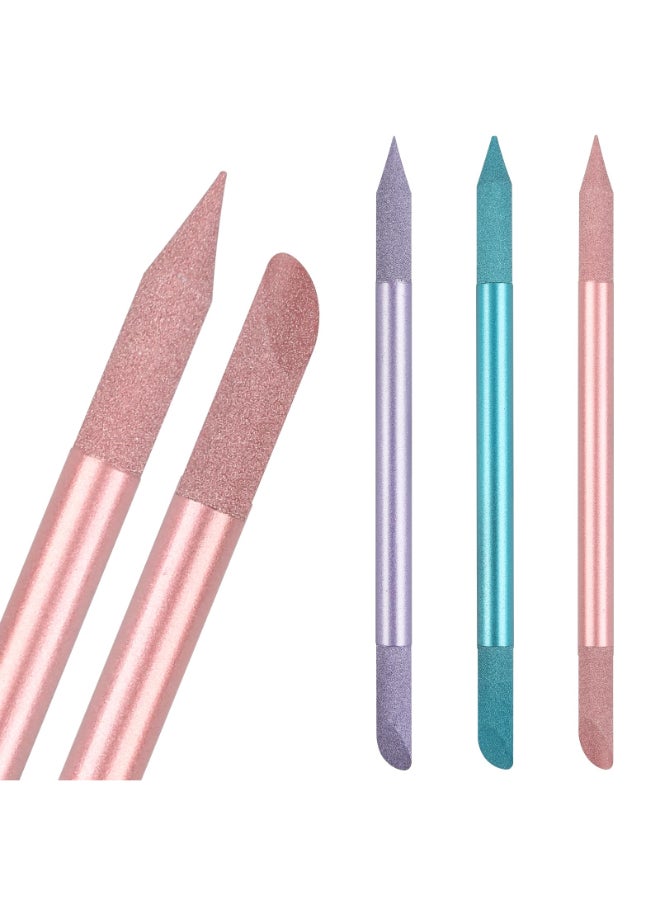 heemeei 3Pcs Glass Cuticle Pusher heemeei DualEnded Manicure Stick Crystal Cuticle Pusher Glass File Professional Precision Filing Cuticle Remover Manicure Pedicure Tools for Nails and Cuticles Care - Image 2