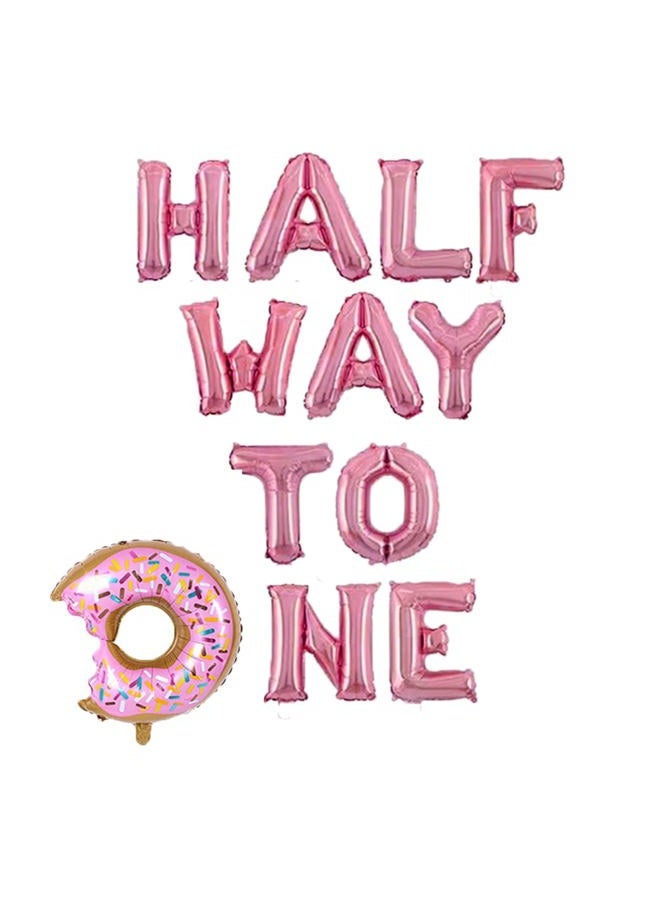 BEOXAGAR Halfway, Half Birthday Decorations,6 Month Old Decorations For Girl,Donut 1/2 Birthday Decorations,Donut Birthday Party Decorations 6. - Image 1