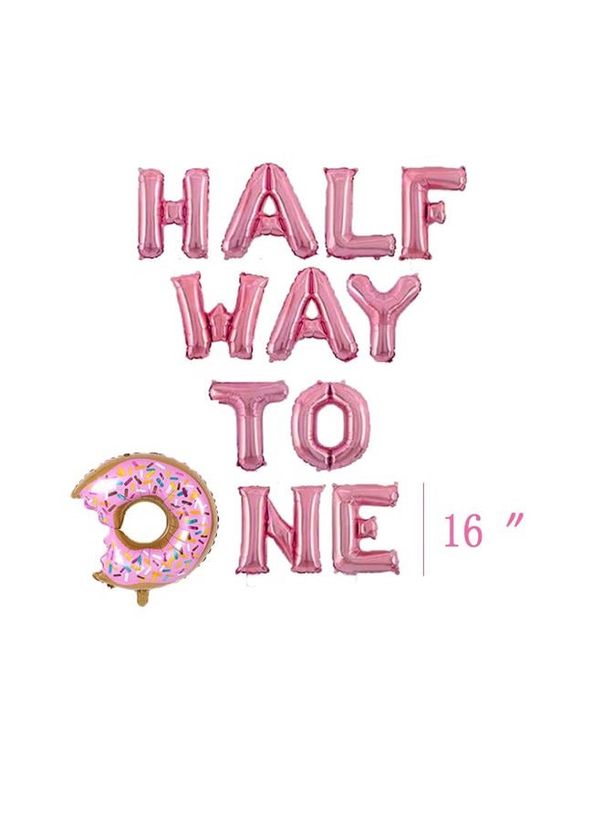 BEOXAGAR Halfway, Half Birthday Decorations,6 Month Old Decorations For Girl,Donut 1/2 Birthday Decorations,Donut Birthday Party Decorations 6. - Image 3