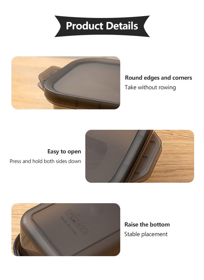 cocohome - 3pcs Refrigerator food storage box with lid 600ml, food plastic material, stackable, fruit, egg and vegetable storage tissue container - Image 1
