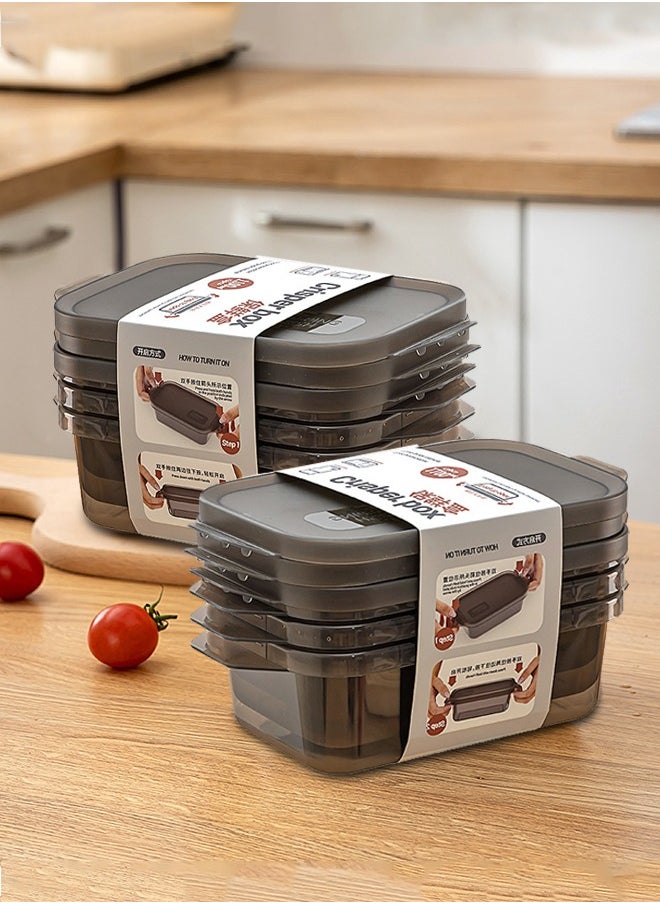 Tiokkss 3pcs Refrigerator food storage box with lid 600ml, food plastic material, stackable, fruit, egg and vegetable storage tissue container  - Image 4