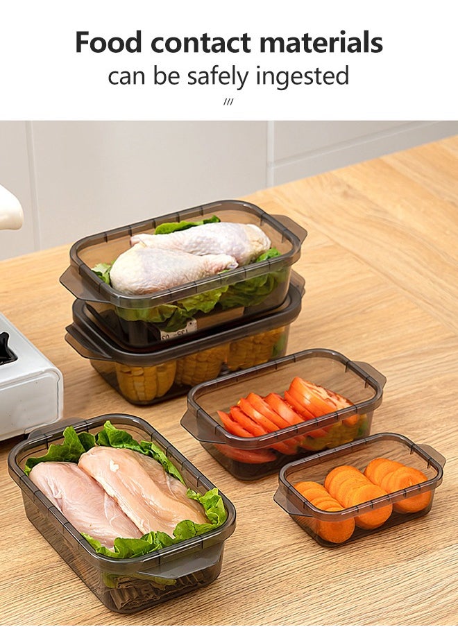 Tiokkss 3pcs Refrigerator food storage box with lid 600ml, food plastic material, stackable, fruit, egg and vegetable storage tissue container  - Image 2