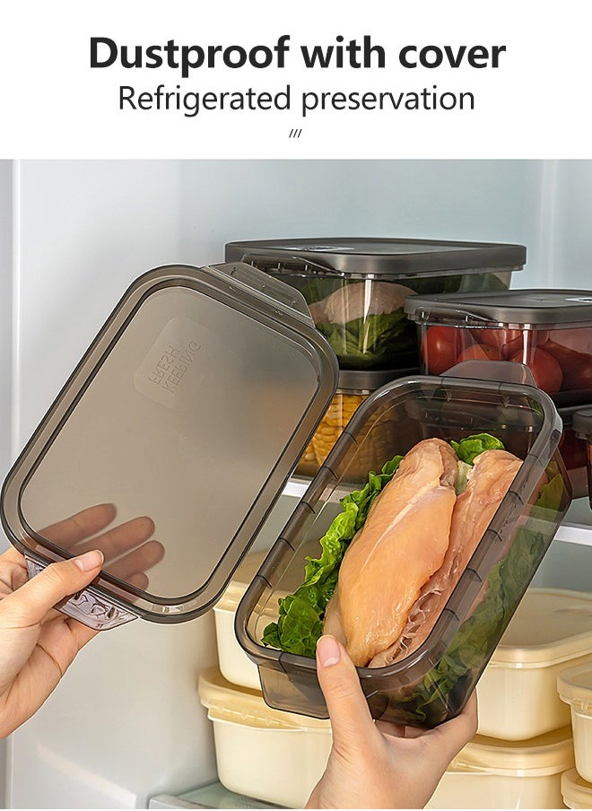 Tiokkss 3pcs Refrigerator food storage box with lid 600ml, food plastic material, stackable, fruit, egg and vegetable storage tissue container  - Image 5