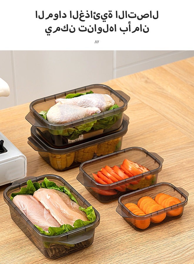 cocohome 3pcs Refrigerator food container with lid 600ml , food plastic material, stackable, fruit, egg and vegetable fridge organizer container. - Image 2