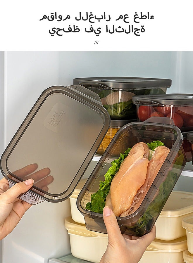 cocohome 3pcs Refrigerator food container with lid 600ml , food plastic material, stackable, fruit, egg and vegetable fridge organizer container. - Image 5