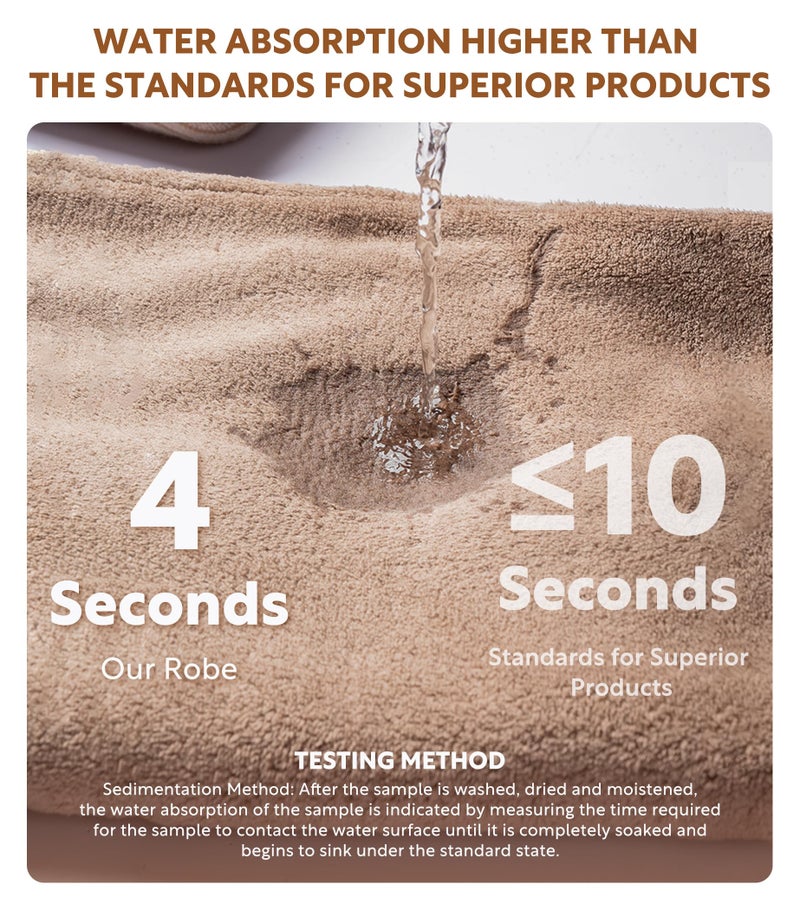 DAVID ARCHY Mens Robe with Hood Coral Fleece Microfiber Warm and High Absorbent Towel Bathrobe for Menï¼ˆL,Light Coffeeï¼‰ - Image 3