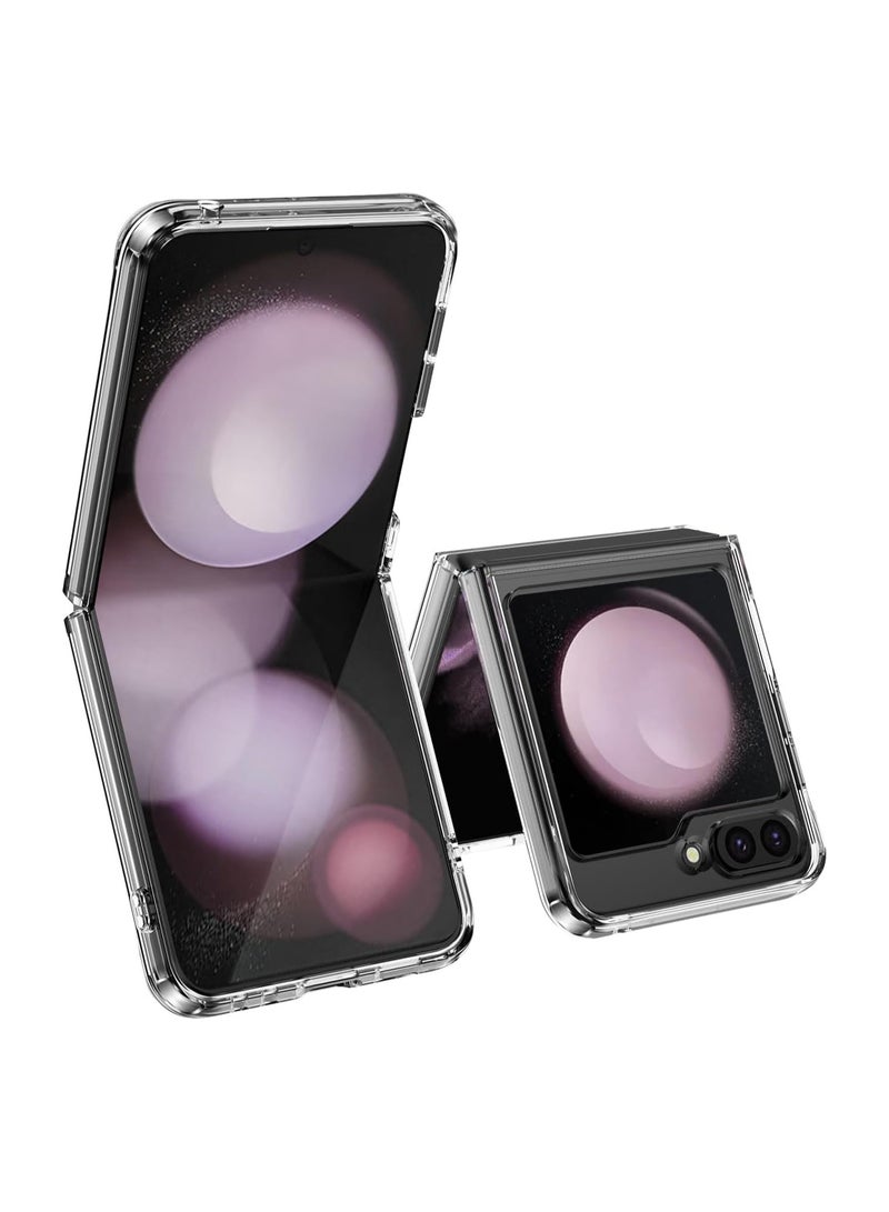 Denx Clear Case Compatible with Samsung Galaxy Z Flip 5, Soft TPU, Anti shock Protector Camera Shockproof Corners, Anti-Yellowing, Wireless Charging Compatible - Image 1