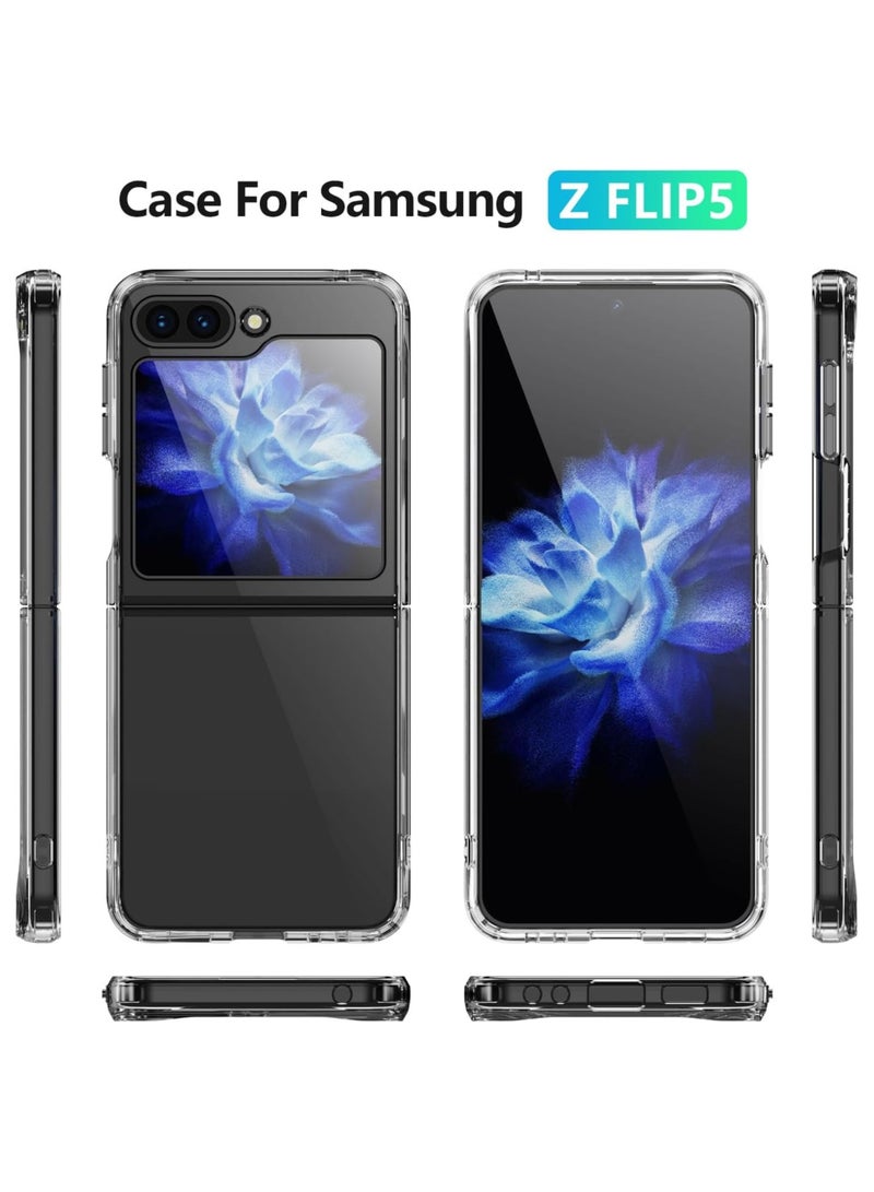 Denx Clear Case Compatible with Samsung Galaxy Z Flip 5, Soft TPU, Anti shock Protector Camera Shockproof Corners, Anti-Yellowing, Wireless Charging Compatible - Image 2