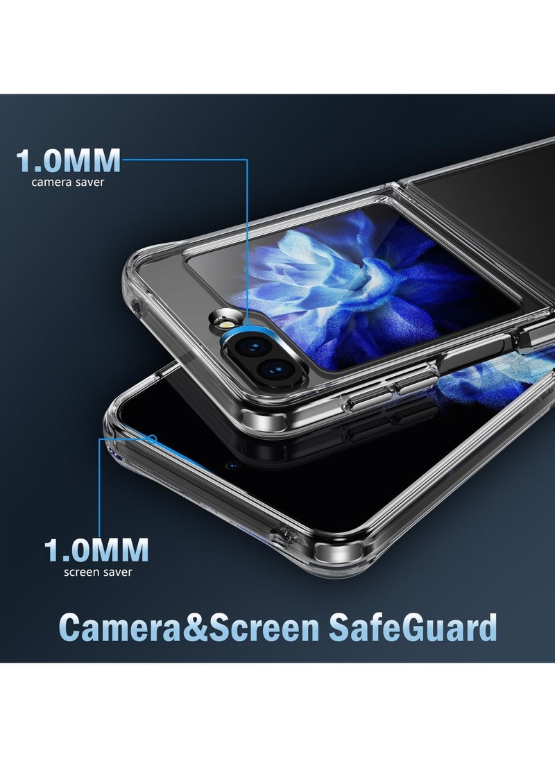 Denx Clear Case Compatible with Samsung Galaxy Z Flip 5, Soft TPU, Anti shock Protector Camera Shockproof Corners, Anti-Yellowing, Wireless Charging Compatible - Image 3