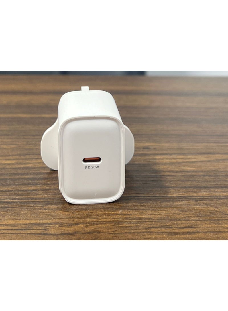 بروستايل شاحن حائط GaN بقوة 20 وات PSG720C - محول طاقة USB-C صغير الحجم باللون الأبيض، ووحدة شحن سريعة PD3.0 لأجهزة iPhone وSamsung والكمبيوتر اللوحي واستخدام السفر - Image 2