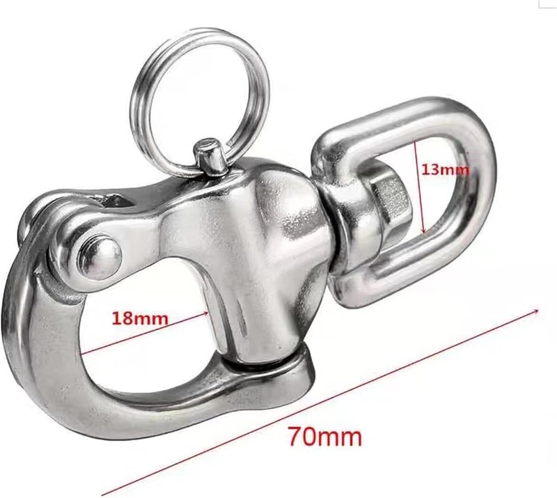 SUNOOM 316 Stainless Steel Quick Release Snap Shackle,Swivel Shackle Snap Hook,Marine Boat Shackles for Rigging, Pack of 2 - Image 2