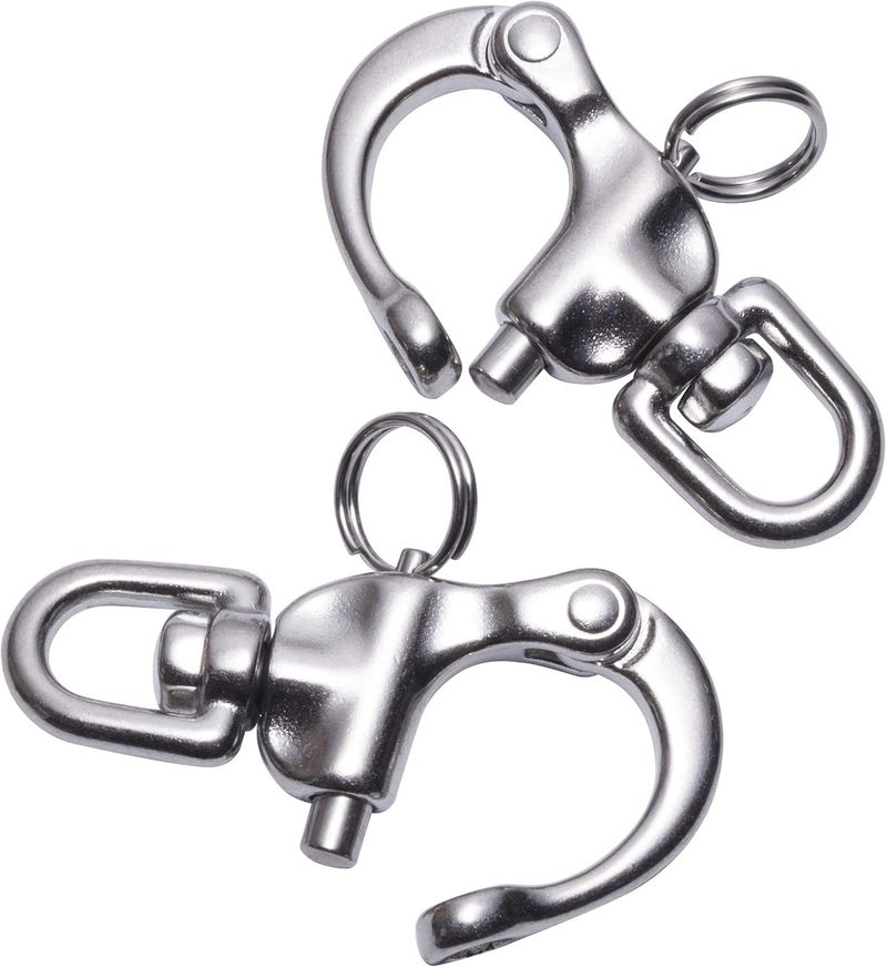 SUNOOM 316 Stainless Steel Quick Release Snap Shackle,Swivel Shackle Snap Hook,Marine Boat Shackles for Rigging, Pack of 2 - Image 4