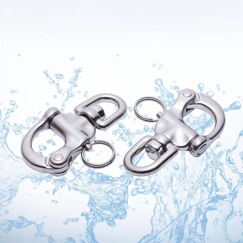 SUNOOM 316 Stainless Steel Quick Release Snap Shackle,Swivel Shackle Snap Hook,Marine Boat Shackles for Rigging, Pack of 2 - Image 5