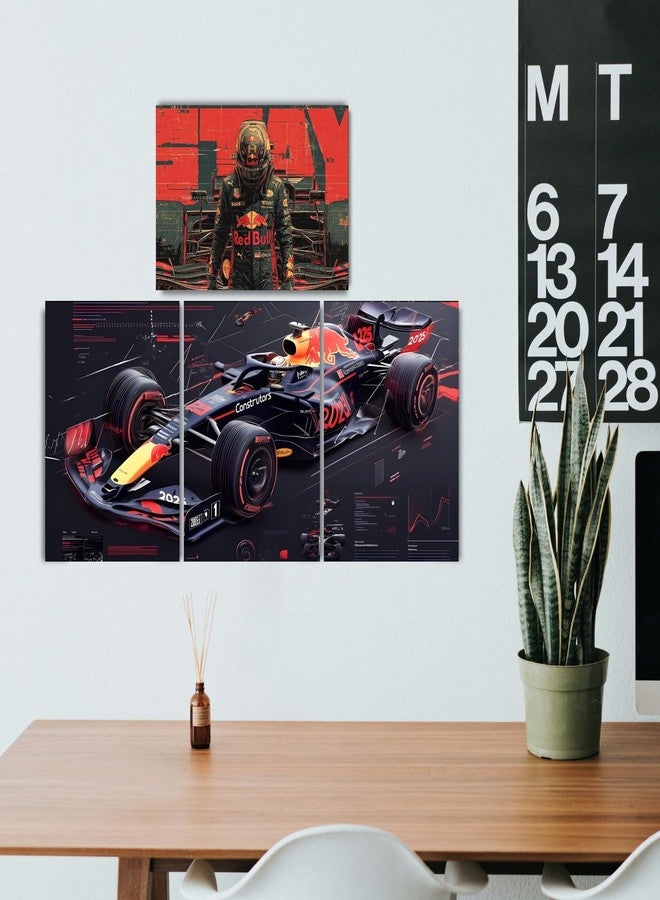 Posters Inc Formula 1 Car Split Wall Poster Set Of 4 A4 Size 300 Gsm Matte Paper Racing Car Blueprint Design For Room Office Decor Premium Print With Glue Dots Included - Image 3