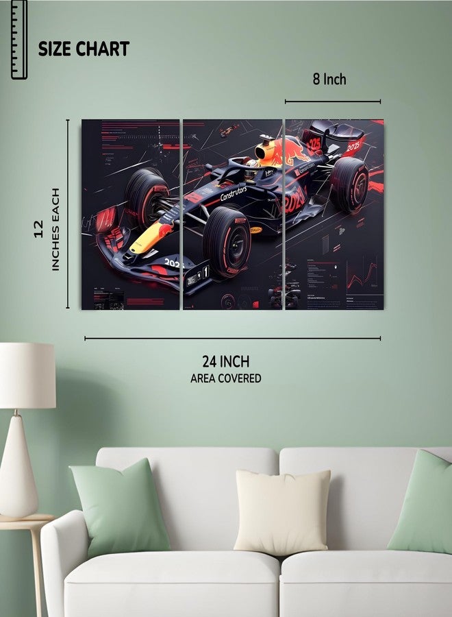 Posters Inc Formula 1 Car Split Wall Poster Set Of 4 A4 Size 300 Gsm Matte Paper Racing Car Blueprint Design For Room Office Decor Premium Print With Glue Dots Included - Image 2