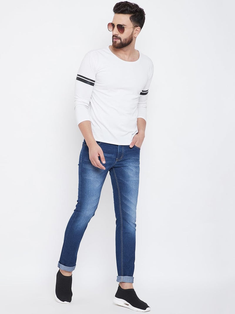 Ben Martin Men's Slim Fit Stylish Stretchable 36 Size Dark Blue Cotton Denim Mid Rise Jeans Pant for Men, JJ3-5 - Image 5