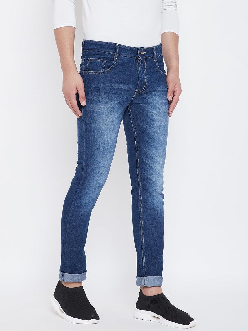 Ben Martin Men's Slim Fit Stylish Stretchable 36 Size Dark Blue Cotton Denim Mid Rise Jeans Pant for Men, JJ3-5 - Image 3