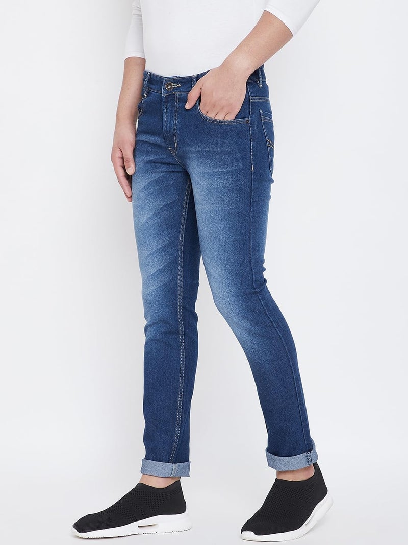 Ben Martin Men's Slim Fit Stylish Stretchable 36 Size Dark Blue Cotton Denim Mid Rise Jeans Pant for Men, JJ3-5 - Image 4