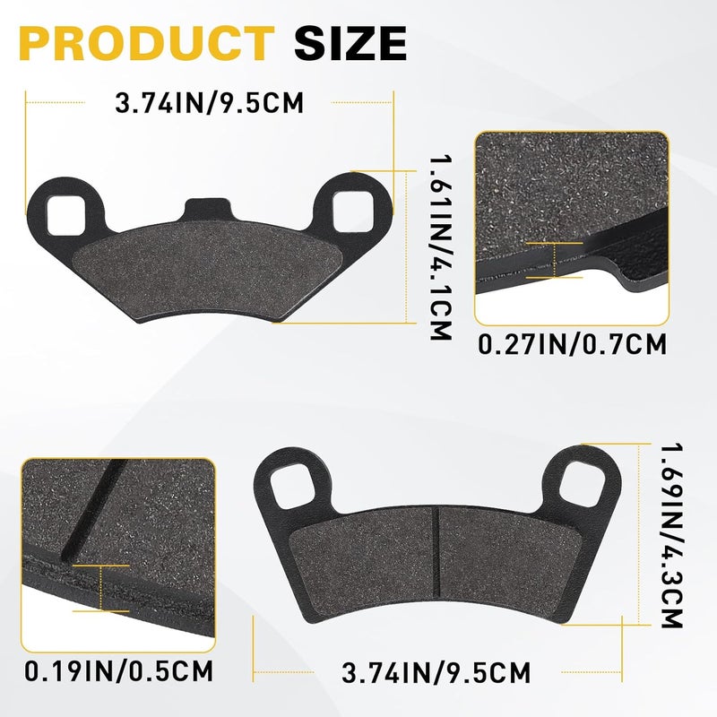 Slother Front and Rear Brake Pads for Polaris RZR - Image 2