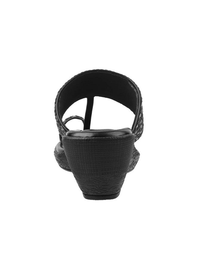 مترو صندل Metro Women's ذو الكعب الإسفيني المزين بحلقة أصابع القدم باللون الأسود، مقاس المملكة المتحدة/8، الاتحاد الأوروبي/41 (32-33) - Image 4