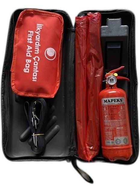 EVO Traffic Set with Bag Luxury Set with 1 kg Fire Extinguisher Eva Black  - Image 2