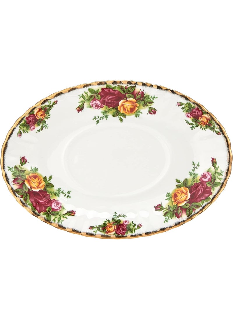ROYAL ALBERT Royal Albert Old Country Roses Gravy Boat Stand, 6", Multi  - Image 2
