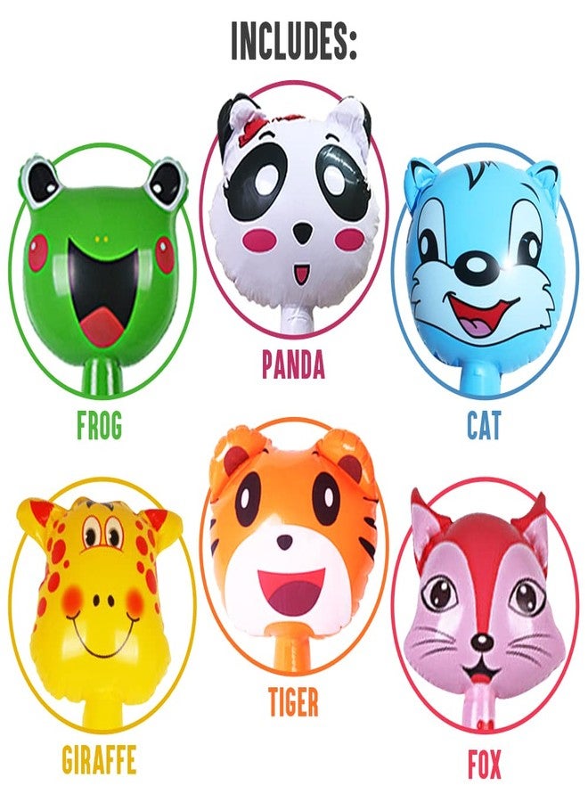 ArtCreativity Inflatable Animal Sticks, Set of 6, Animal Inflates for Kids in Assorted Designs, Zoo Party Favors and Wild One Birthday Decorations, Colorful Swimming Pool Toys for Kids - Image 4